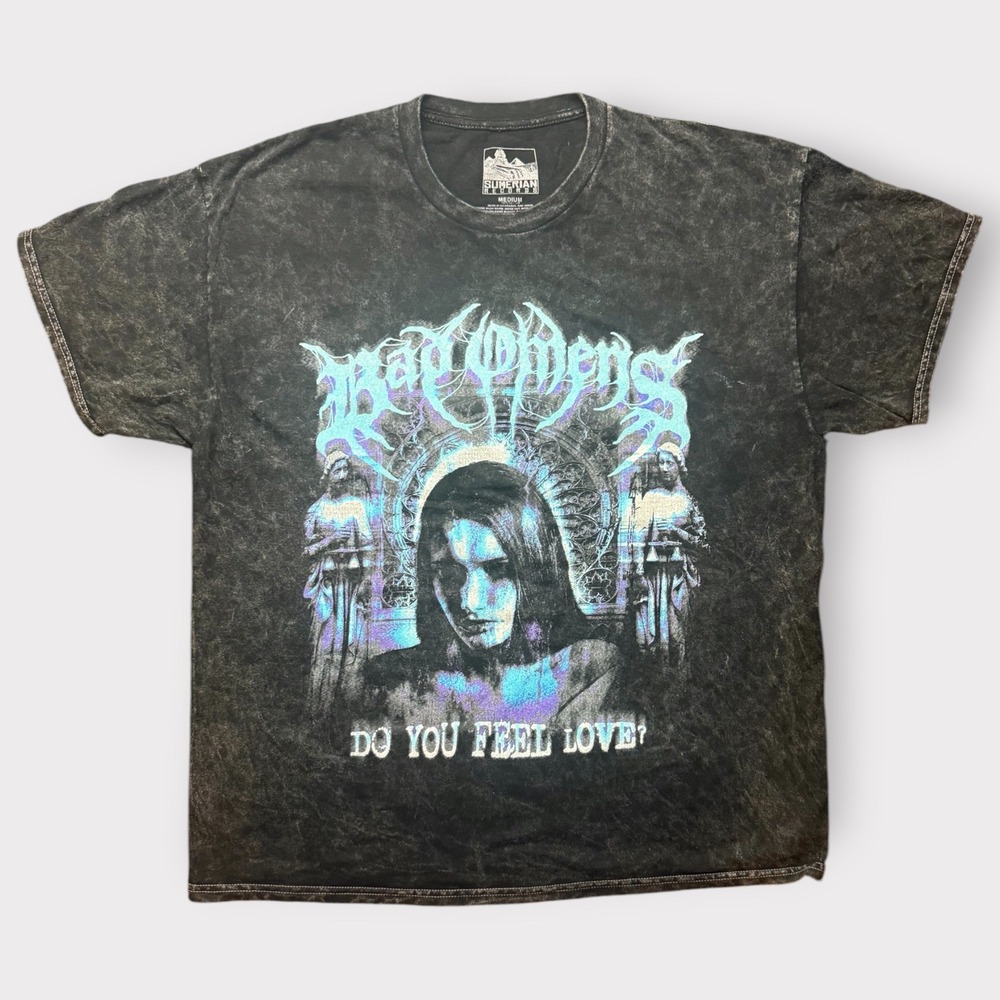 Bad Omens Do You Feel Love Band T-Shirt Sumerian Records Mineral Wash Medium